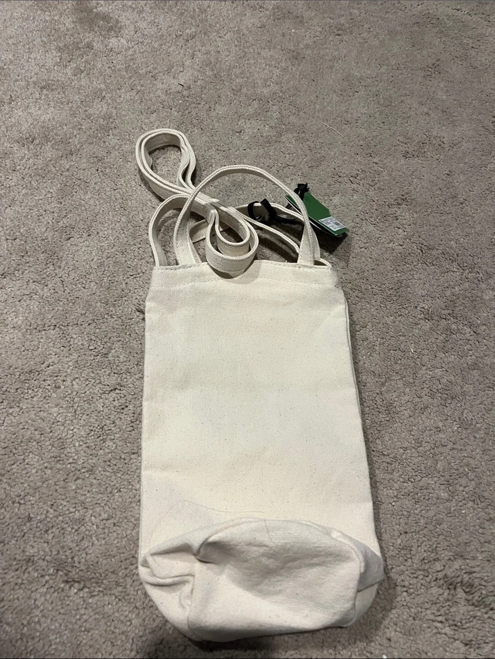 kate spade Natural Canvas Wine Bottle Crossbody Tote Bag